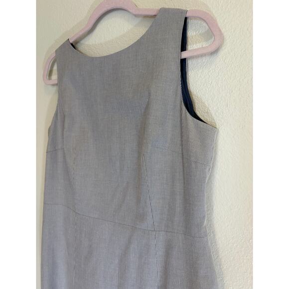 BROOKS BROTHERS 346 Sheath Dress Blue White Pin Stripe Professional Size 12 - Picture 6 of 7